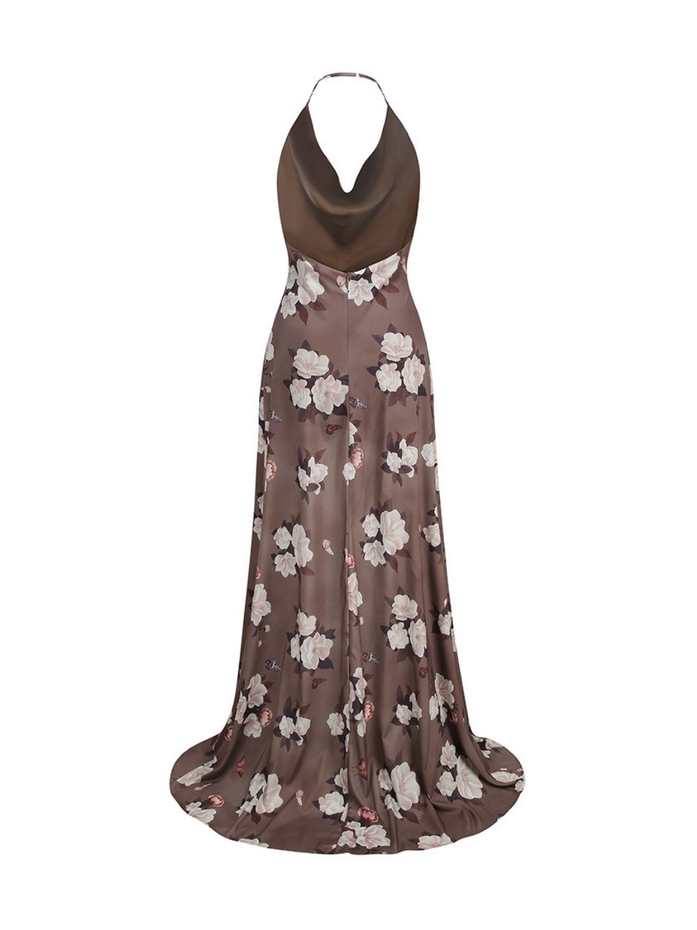 Fashionslee Women Yavira Cowl Neck Floral Split Maxi Dress