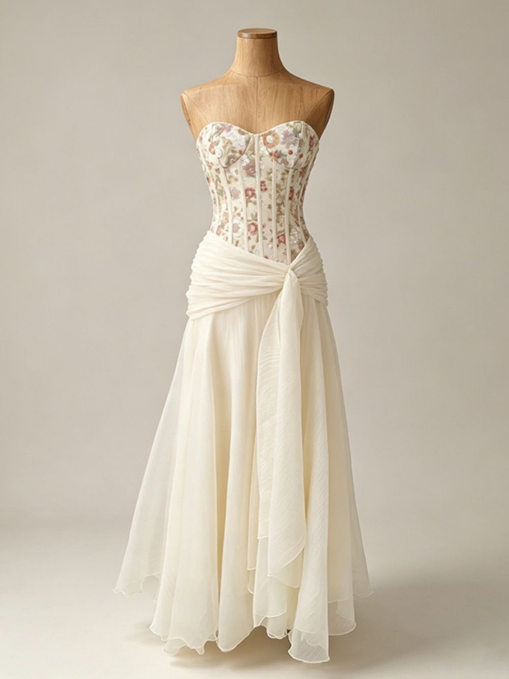 Maddie Strapless Corset Maxi Dress