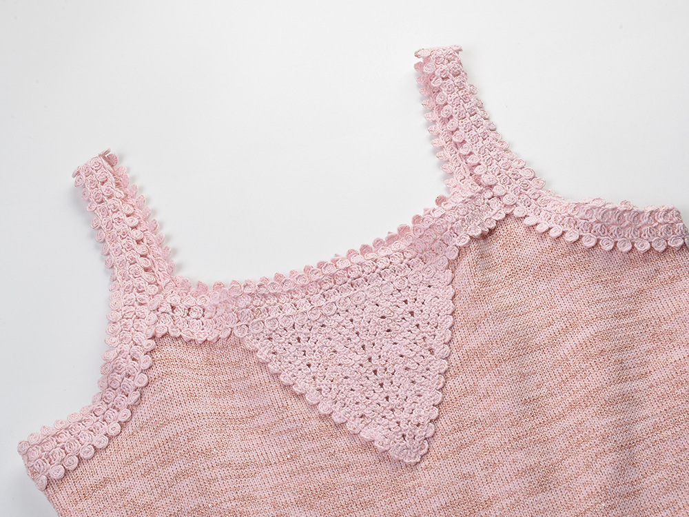 Madlaina Pink Knit Mini Dress