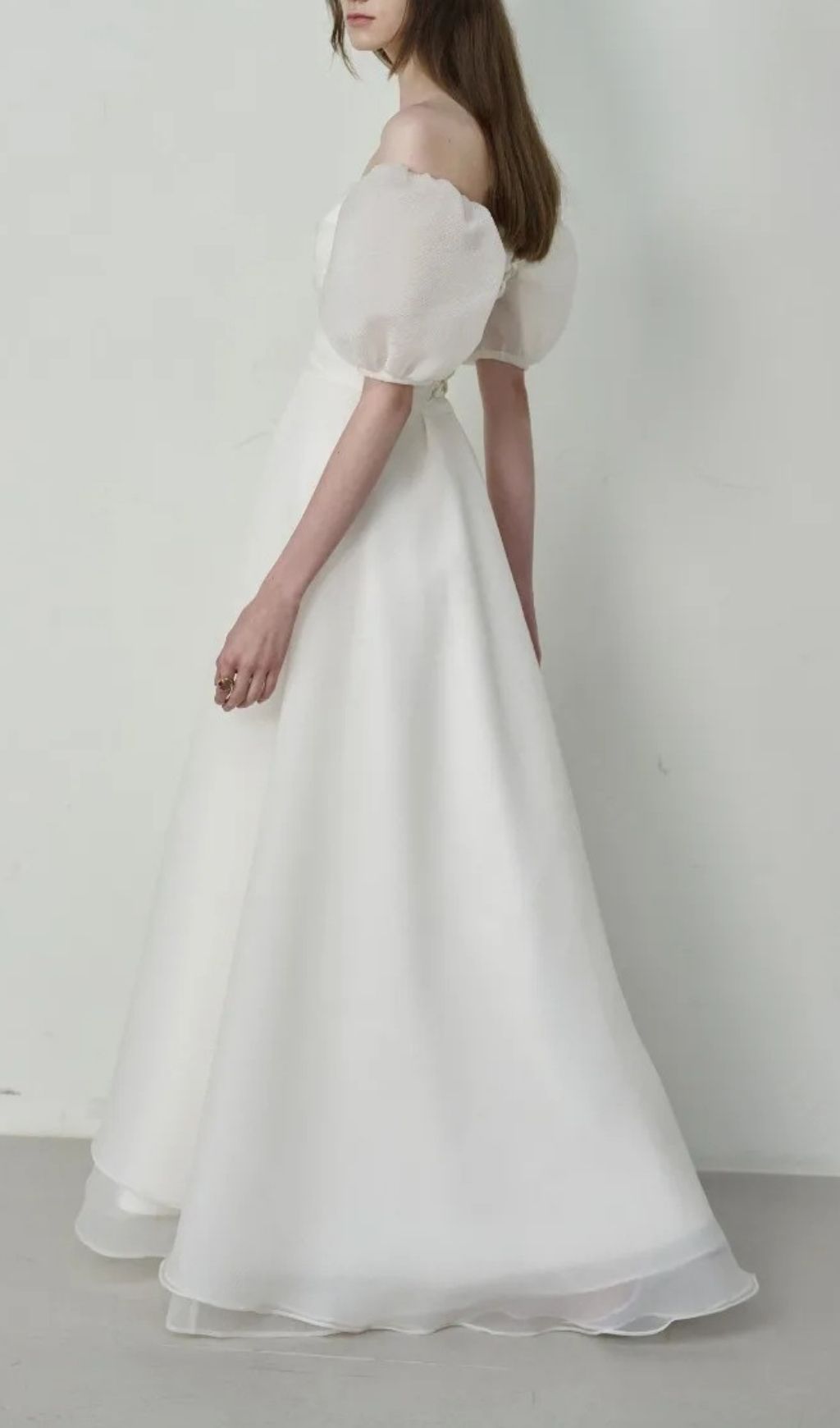 Fashionslee Women Levina White Off-Shoulder Wedding Dress