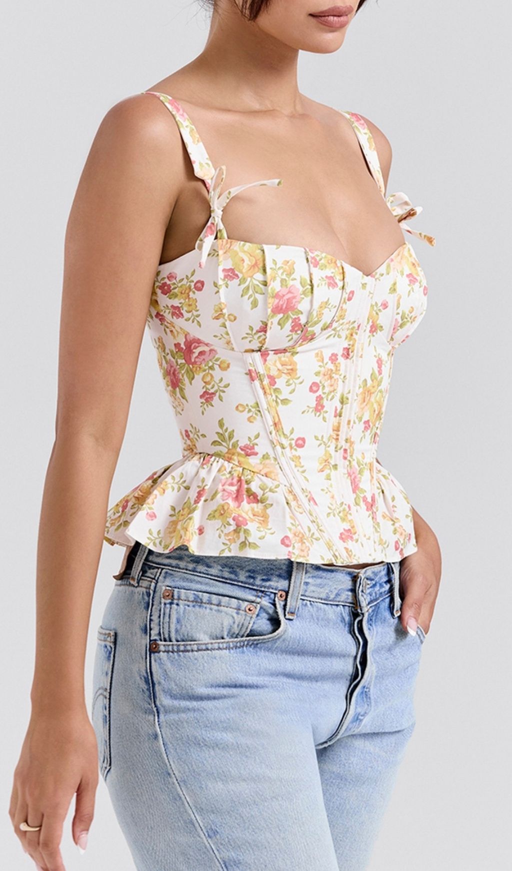 Fashionslee Women Lethia Floral Corset Top