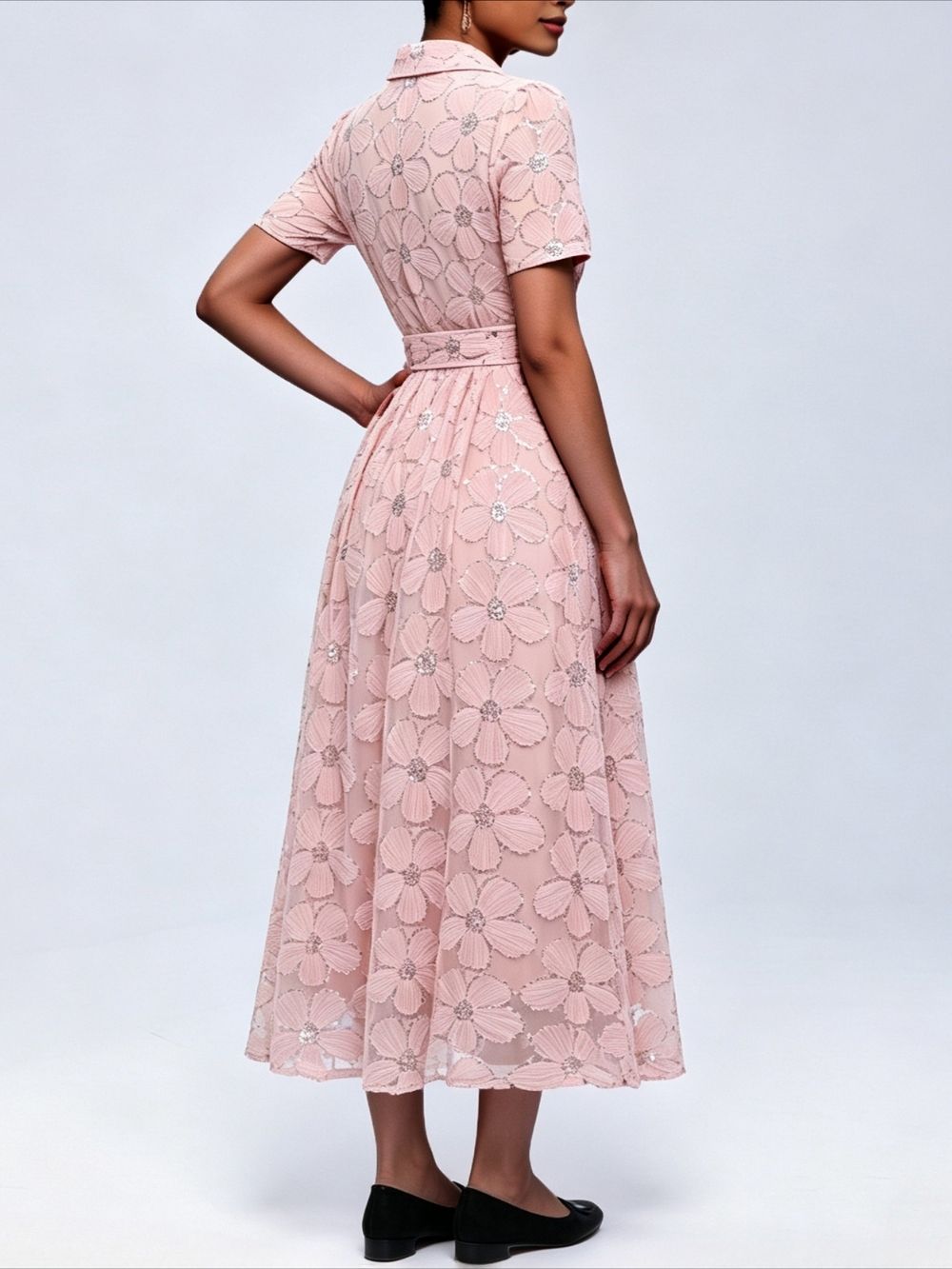 Mahi Pink Floral Midi Dress - OWNCI