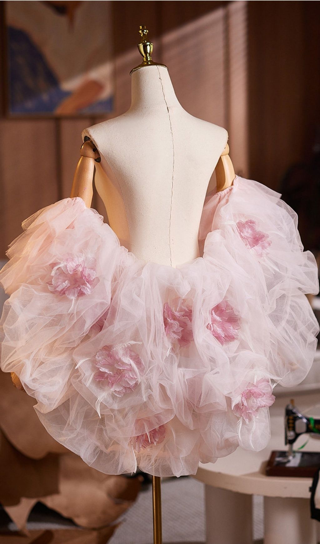 Leeto Pink Flower Mesh Shawl - OWNCI Leeto Pink Flower Mesh Shawl - OWNCI