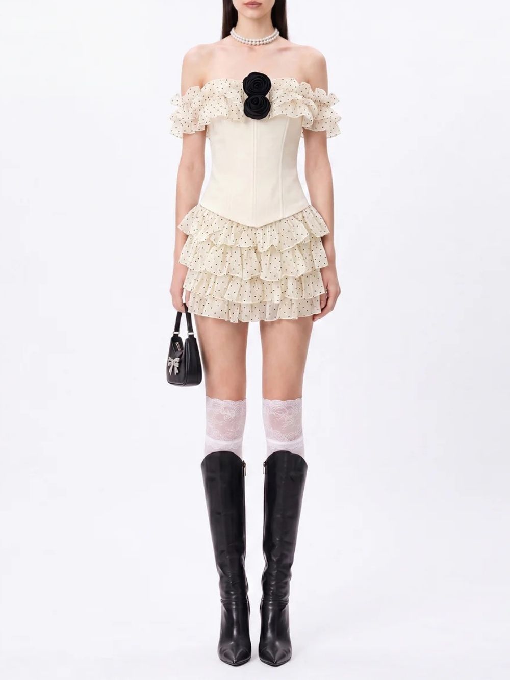 Talven Tiered Flower Dot Skirt Set