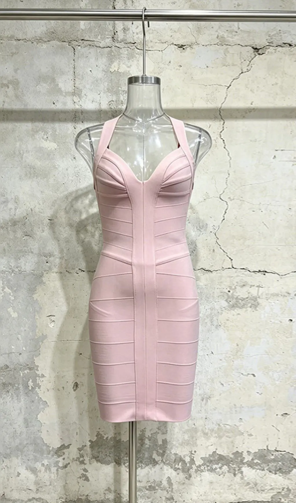Fashionslee Women Leota Pink Bodycon Mini Dress