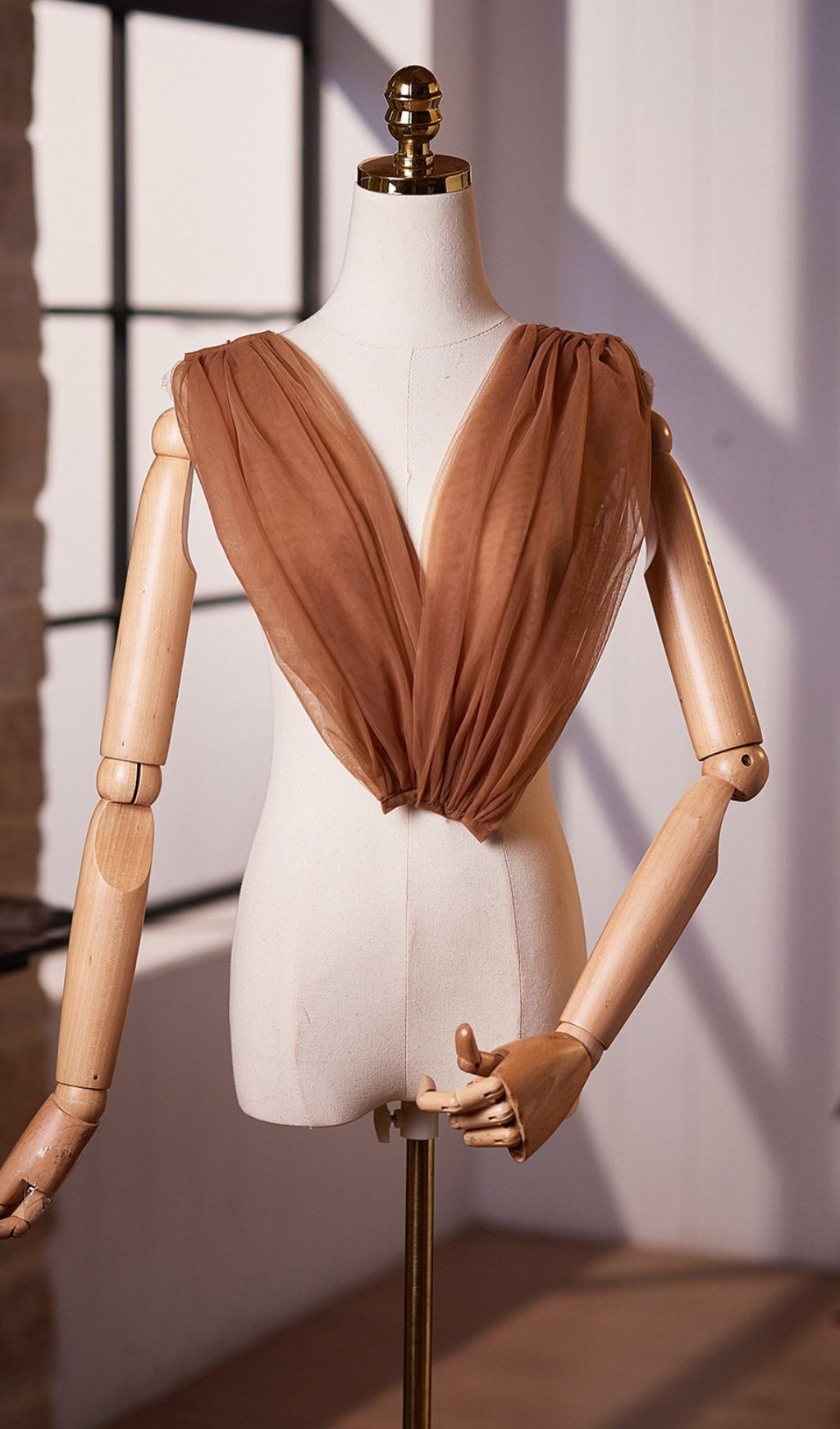 Lei Brown DIY Mesh Shawl - OWNCI Lei Brown DIY Mesh Shawl - OWNCI