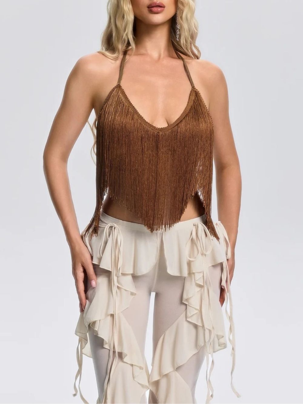 Fedora Backless Fringe Top