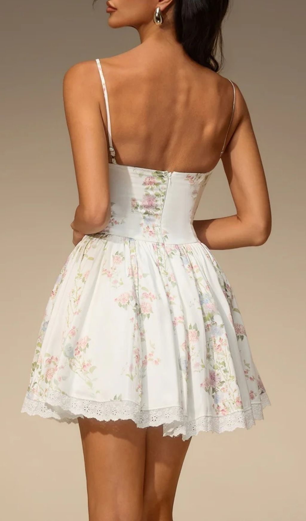 Fashionslee Women Rovela Spaghetti Corset Floral Mini Dress