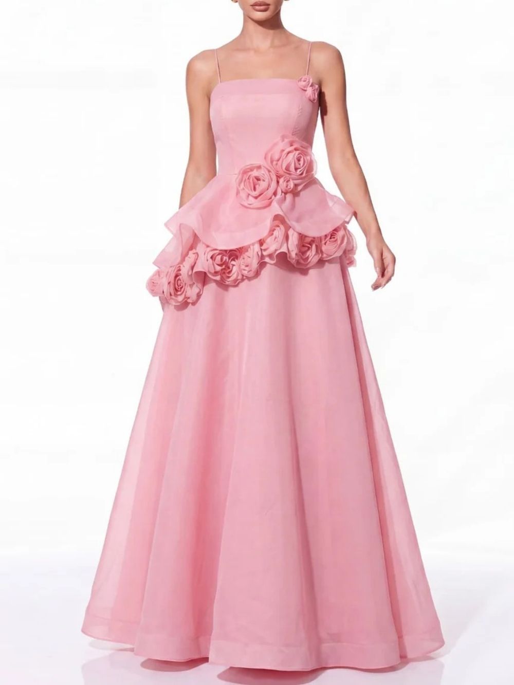 Fashionslee Women Cydran Spaghetti Flower Maxi Dress In Pink