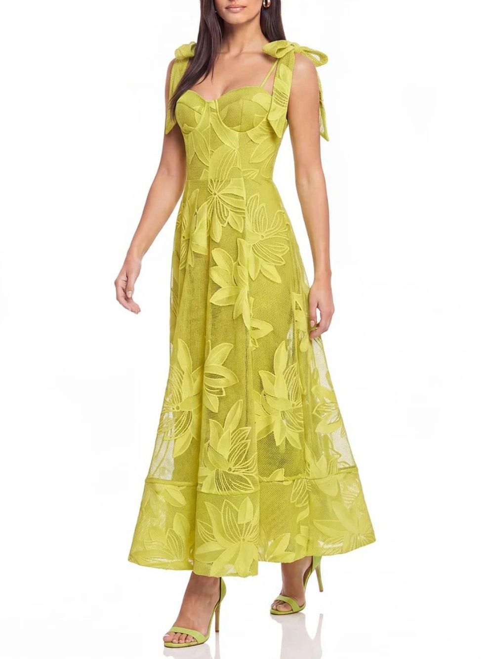 e9dd4c413166c32d8d957a3f2ac4bef4 Gervion Spaghetti Flower Maxi Dress