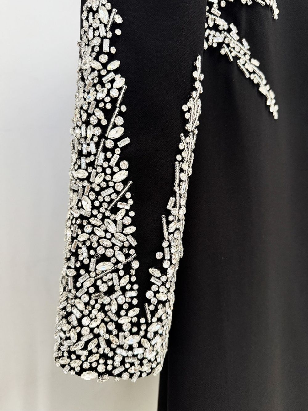 eb721c37542772c8e855322c77b7aa70 Mala Black Diamante Long Sleeve Midi Dress