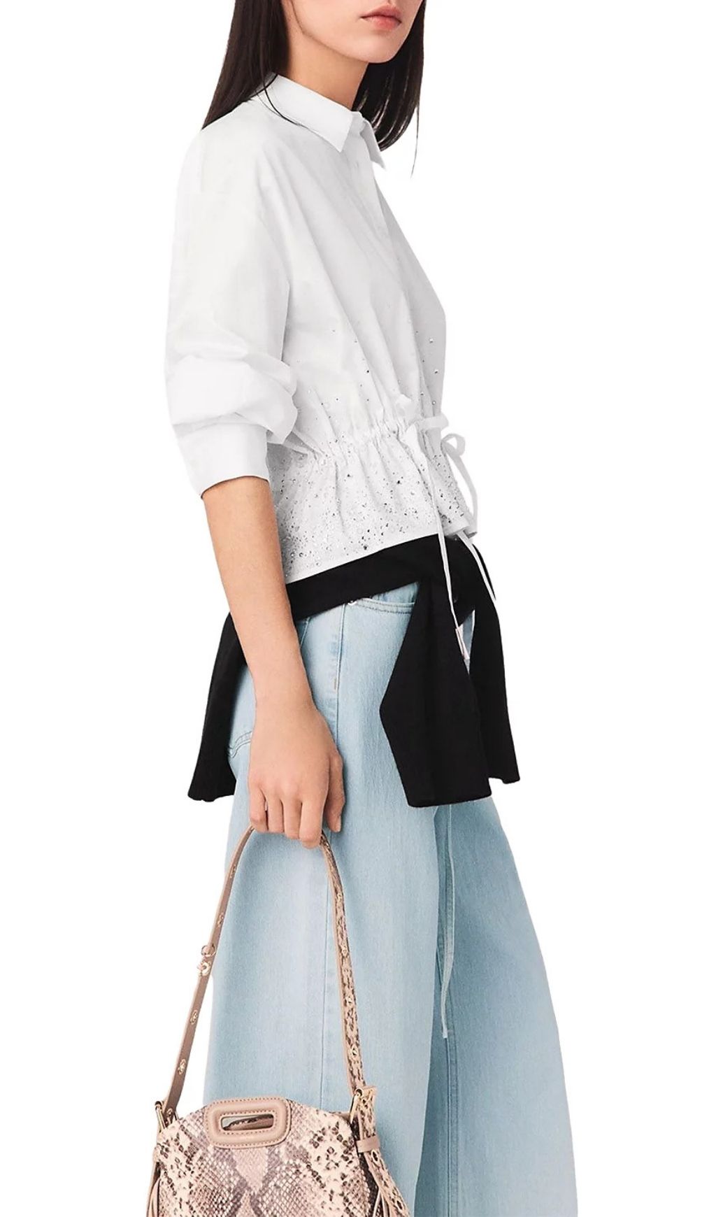 Fashionslee Women Cisequino Rhinestone Shirt