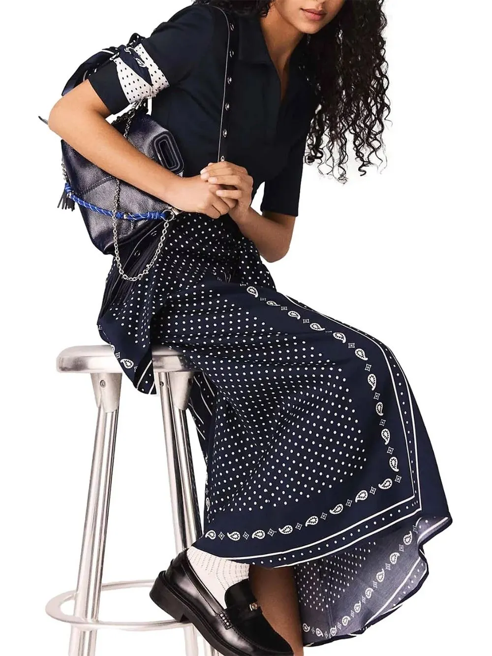 Patterned Mixed Media Dress - OWNCI Patterned Mixed Media Dress - OWNCI