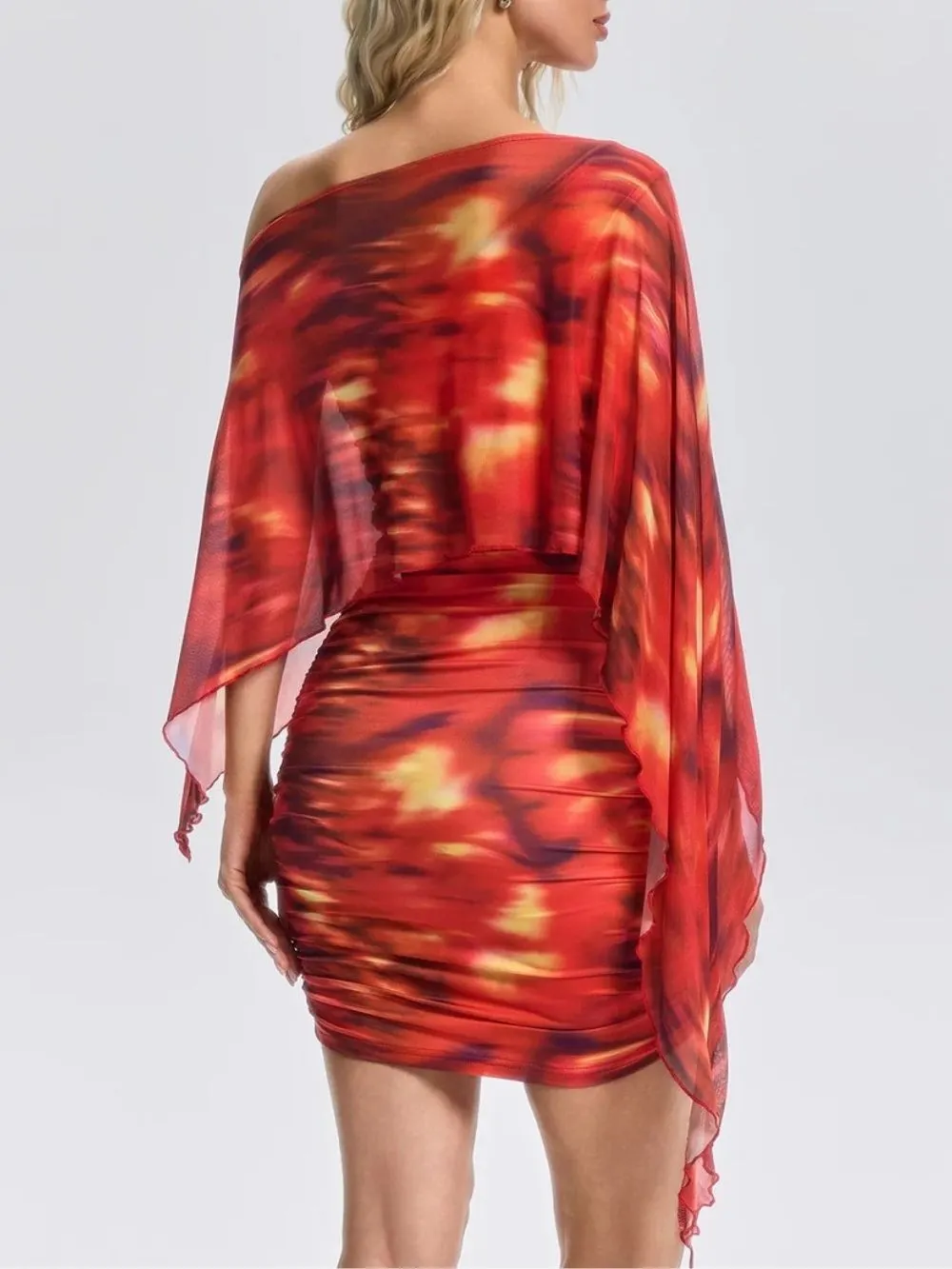 Sivex One Shoulder Printed Mini Dress - OWNCI