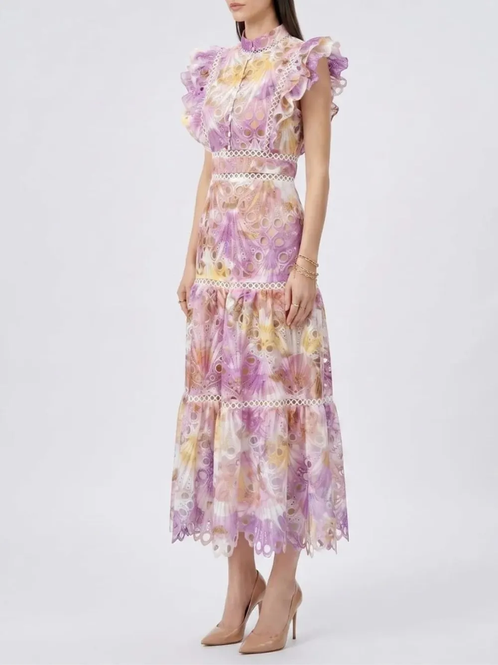 Verian Sleeveless Embroidered Maxi Dress