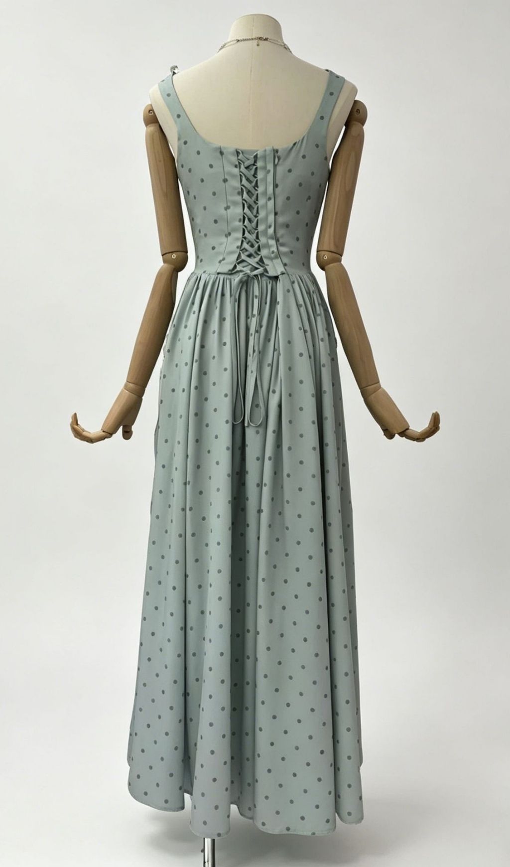 Fashionslee Women Madalena Green Dot Maxi Dress