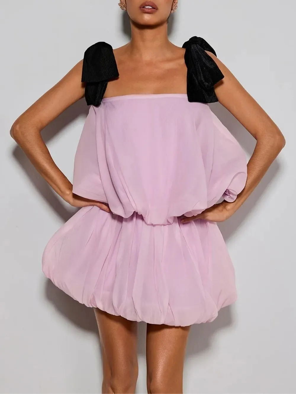 Ermias Tiered Bubble Mini Dress