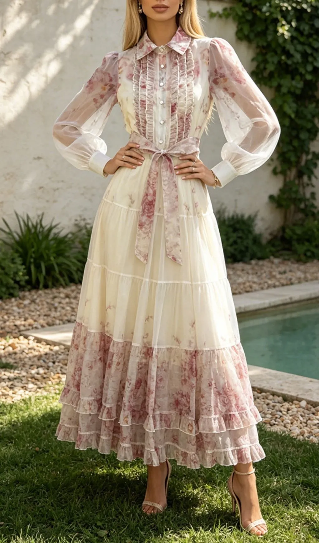 Fashionslee Women Magistra Long Sleeve Maxi Dress