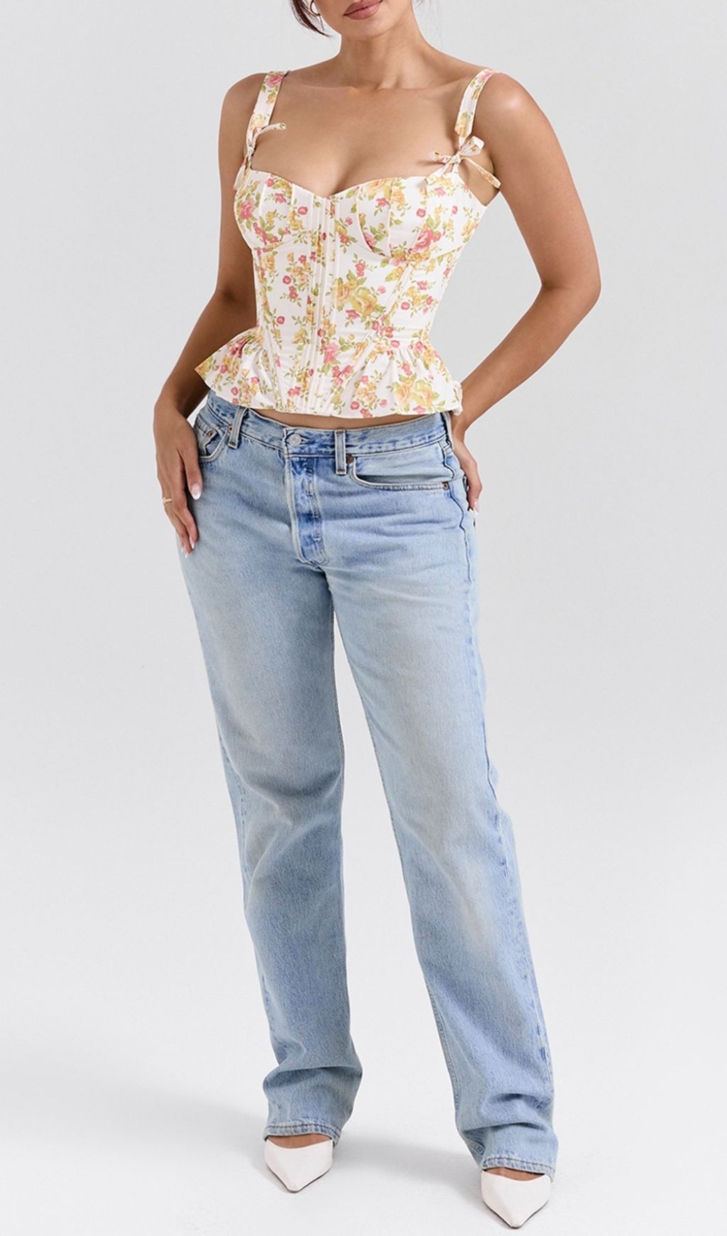 Fashionslee Women Lethia Floral Corset Top