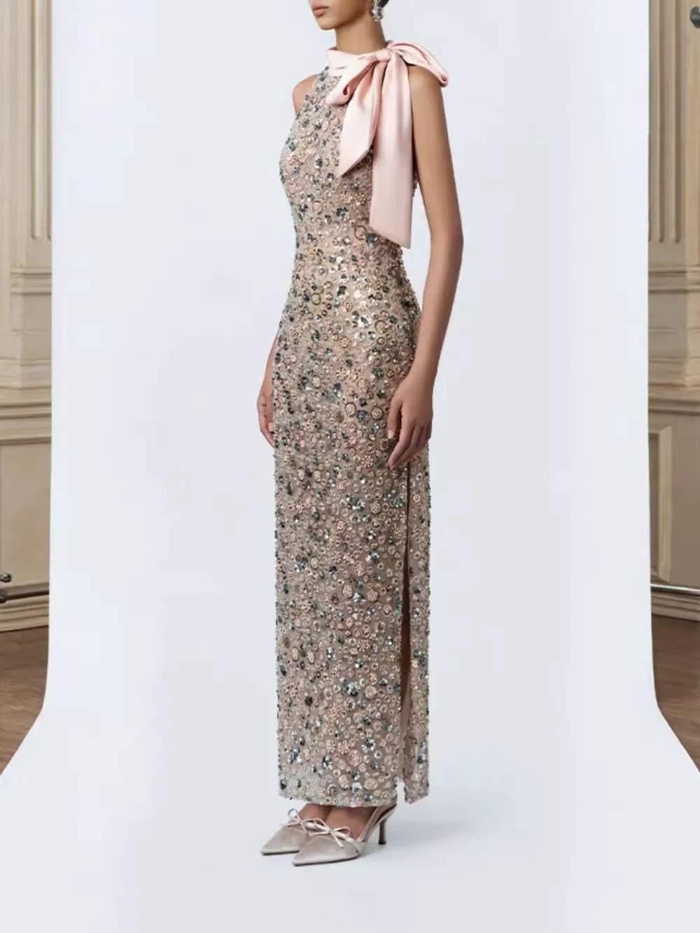 Madalynn Sleeveless Embellished Maxi Dress