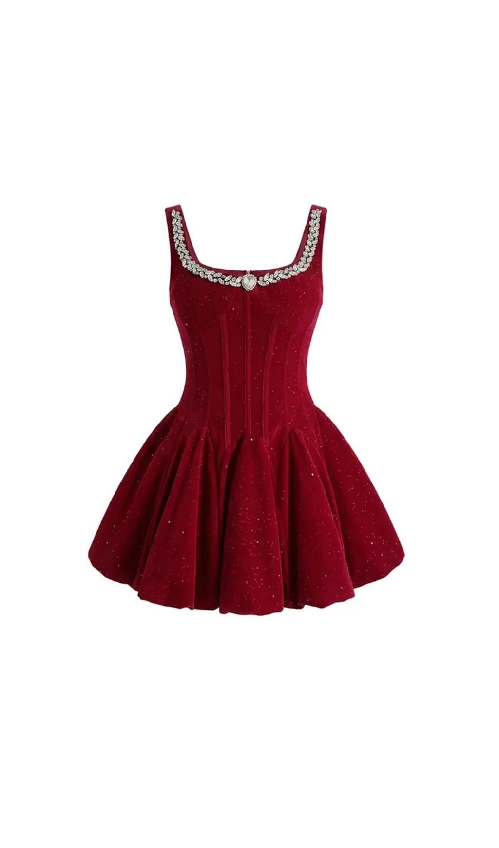 f063e7c95c03f4686ff956f3390e75b9 Vivien Burgundy Velvet Corset Mini Dress With Crystal-Embellished Neckline