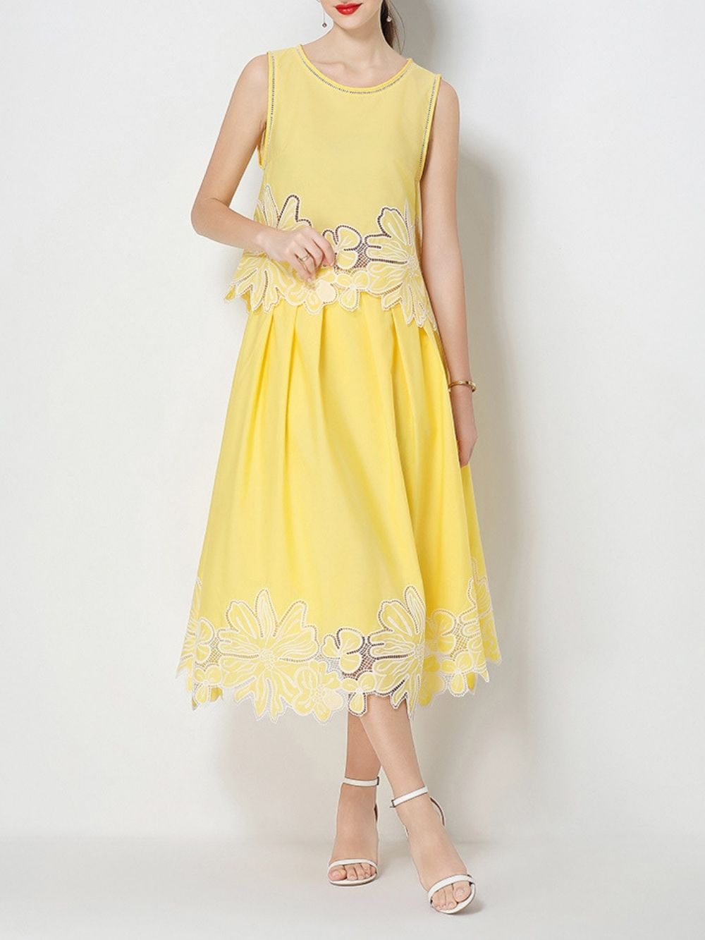 Mahlia Yellow Flower Two-Piece Set - OWNCI Mahlia Yellow Flower Two-Piece Set - OWNCI
