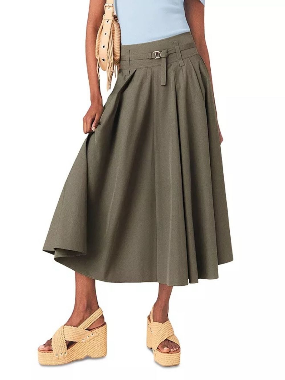 Jeji Belted Midi Skirt
