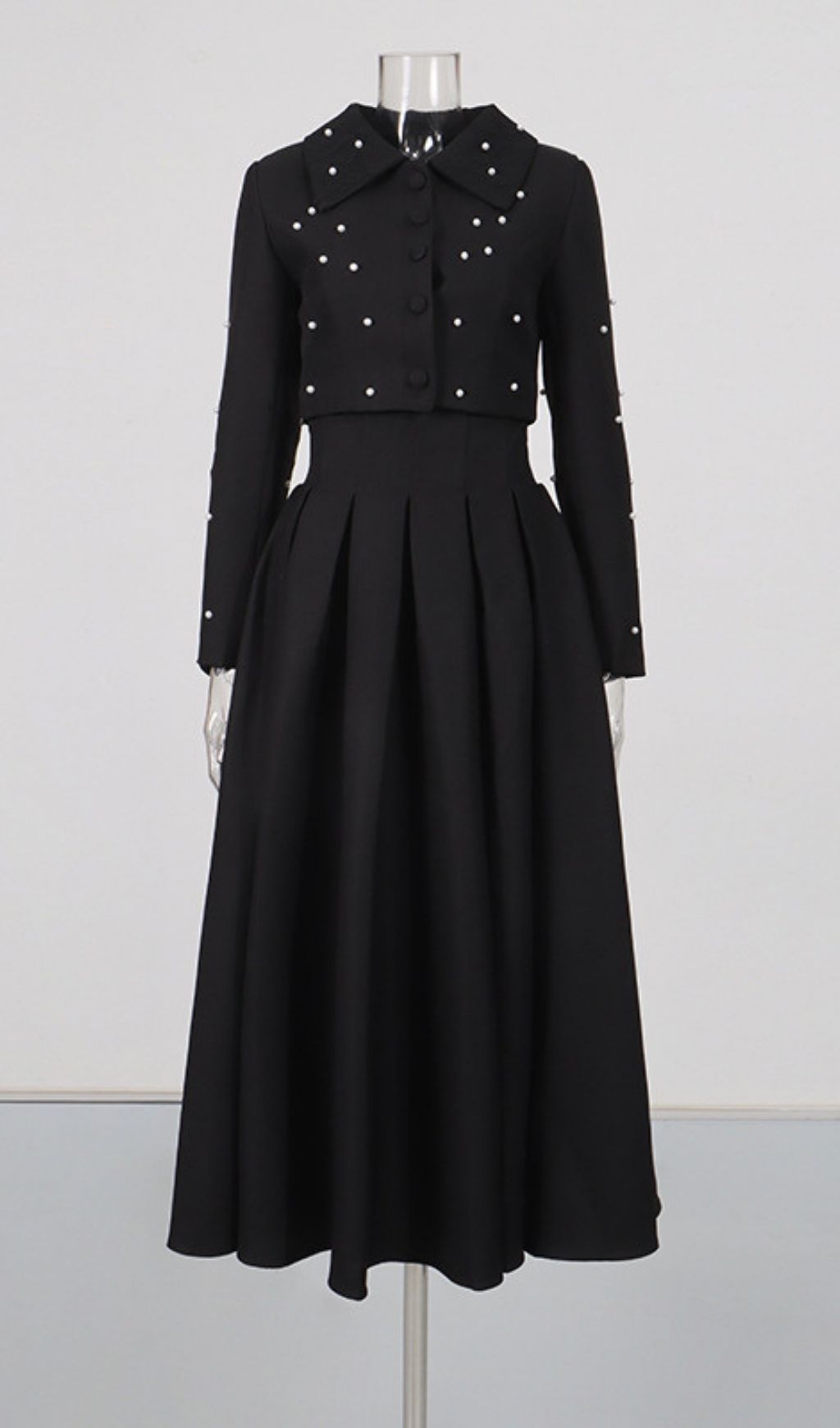 Fashionslee Women Lesly Black Embellished Two-Piece Set