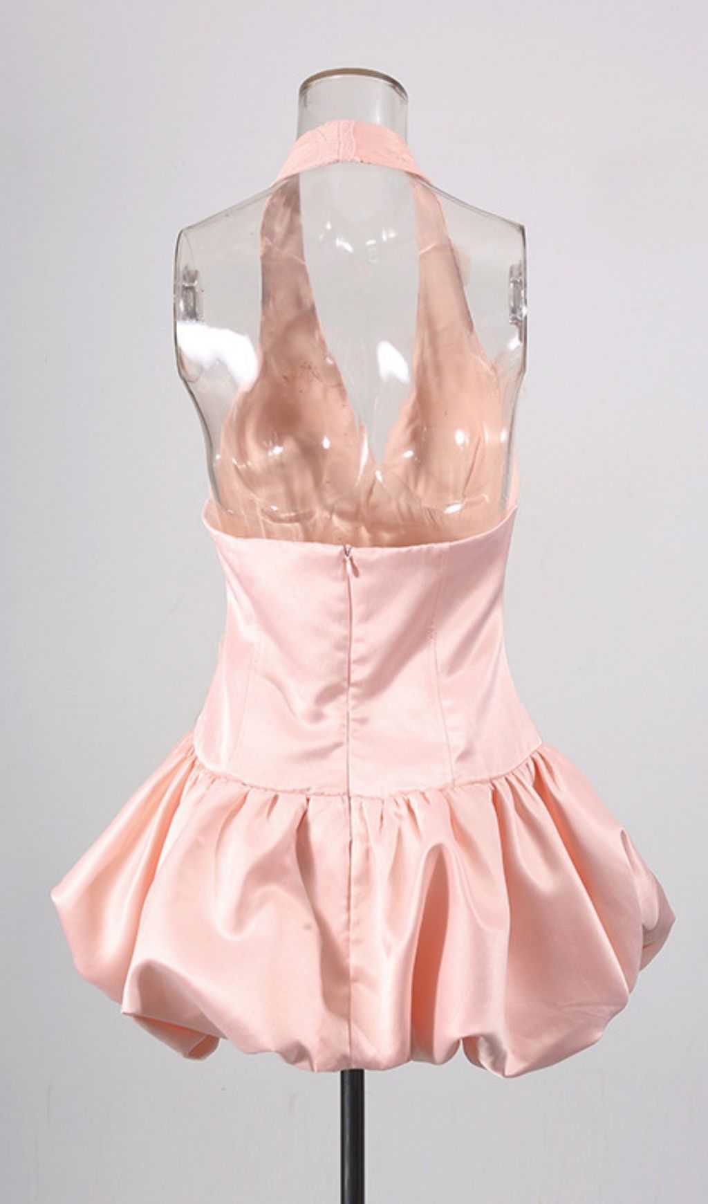 Fashionslee Women Lenora Halter Pink Flower Mini Dress