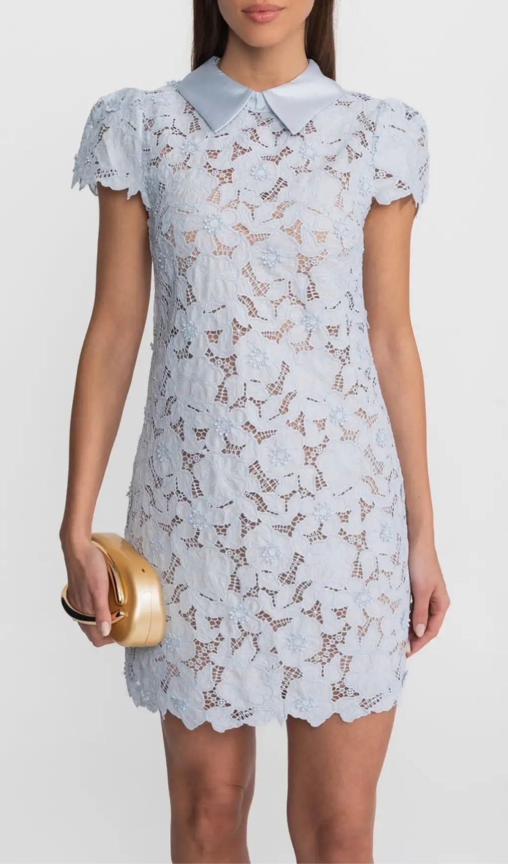 f4fa599e783f4c867d7498809bd334a0 Sylvia Light Blue Floral Lace Hollow Mini Dress With Satin Collar