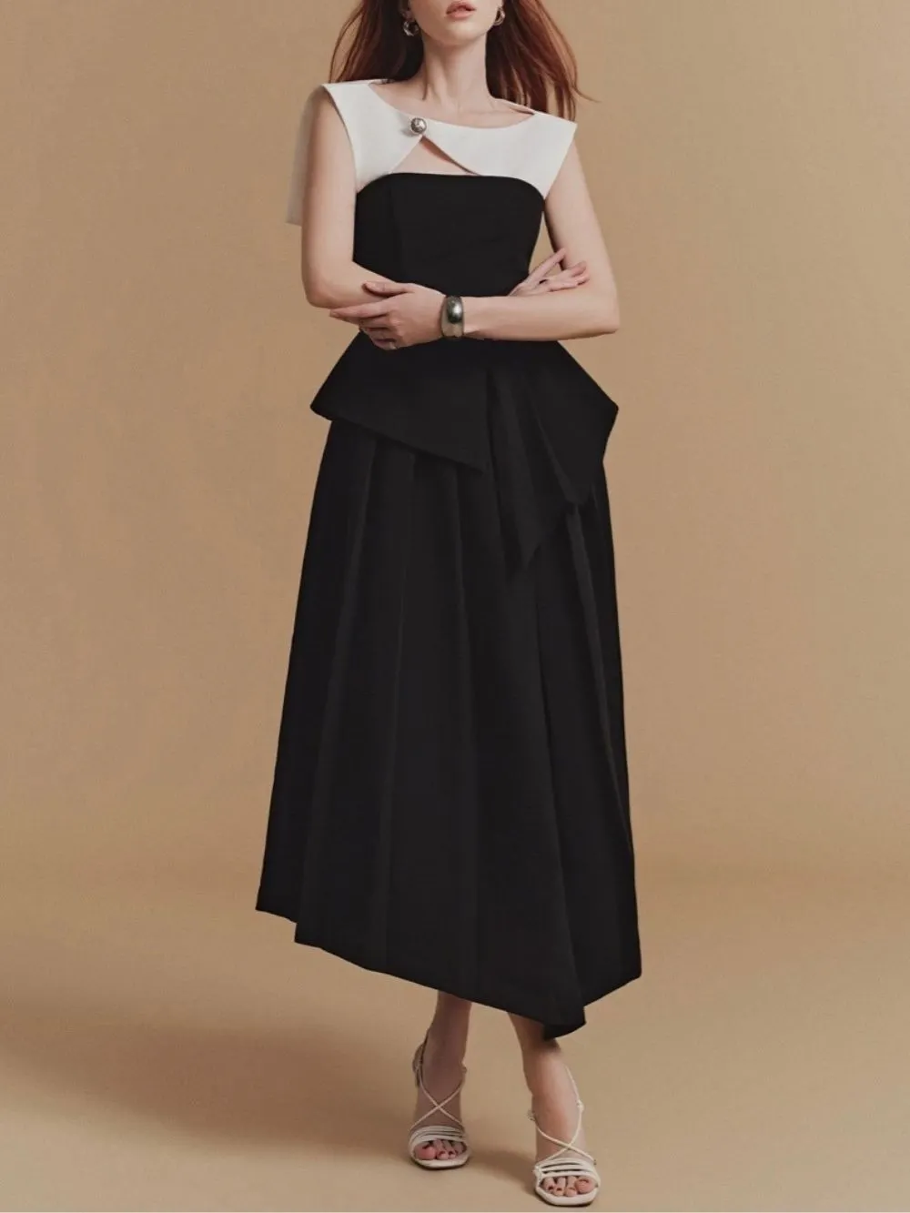 Mair Irregular Hem Midi Dress - OWNCI