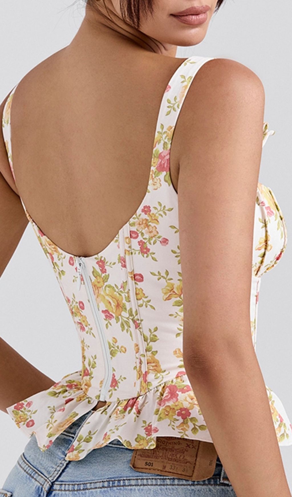 Fashionslee Women Lethia Floral Corset Top
