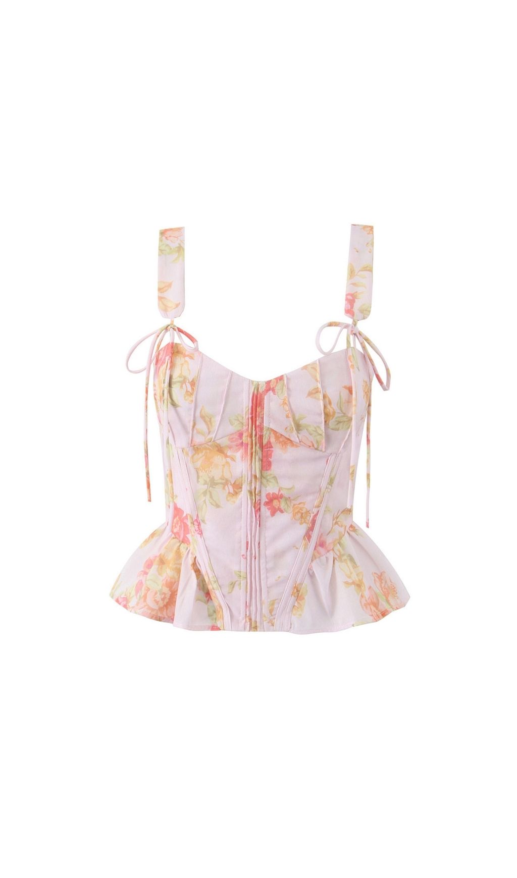 Fashionslee Women Lethia Pink Printed Corset Top