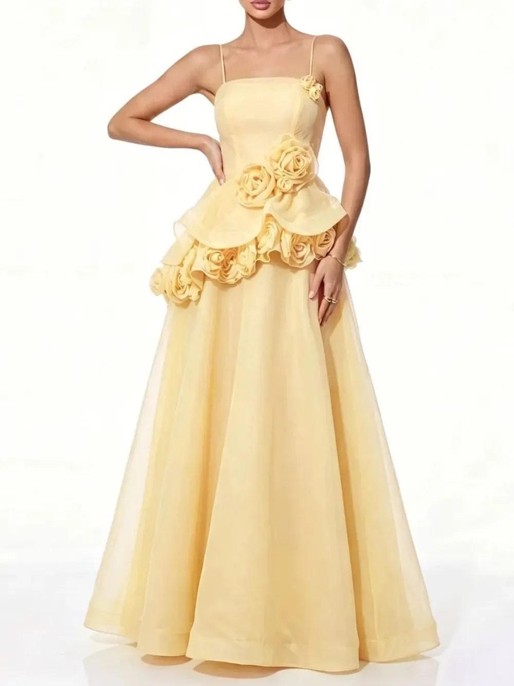 f8b9a0b453f6d3c3e55a9ed9573ba837.webp Fashionslee Women Cydran Spaghetti Flower Maxi Dress In Yellow