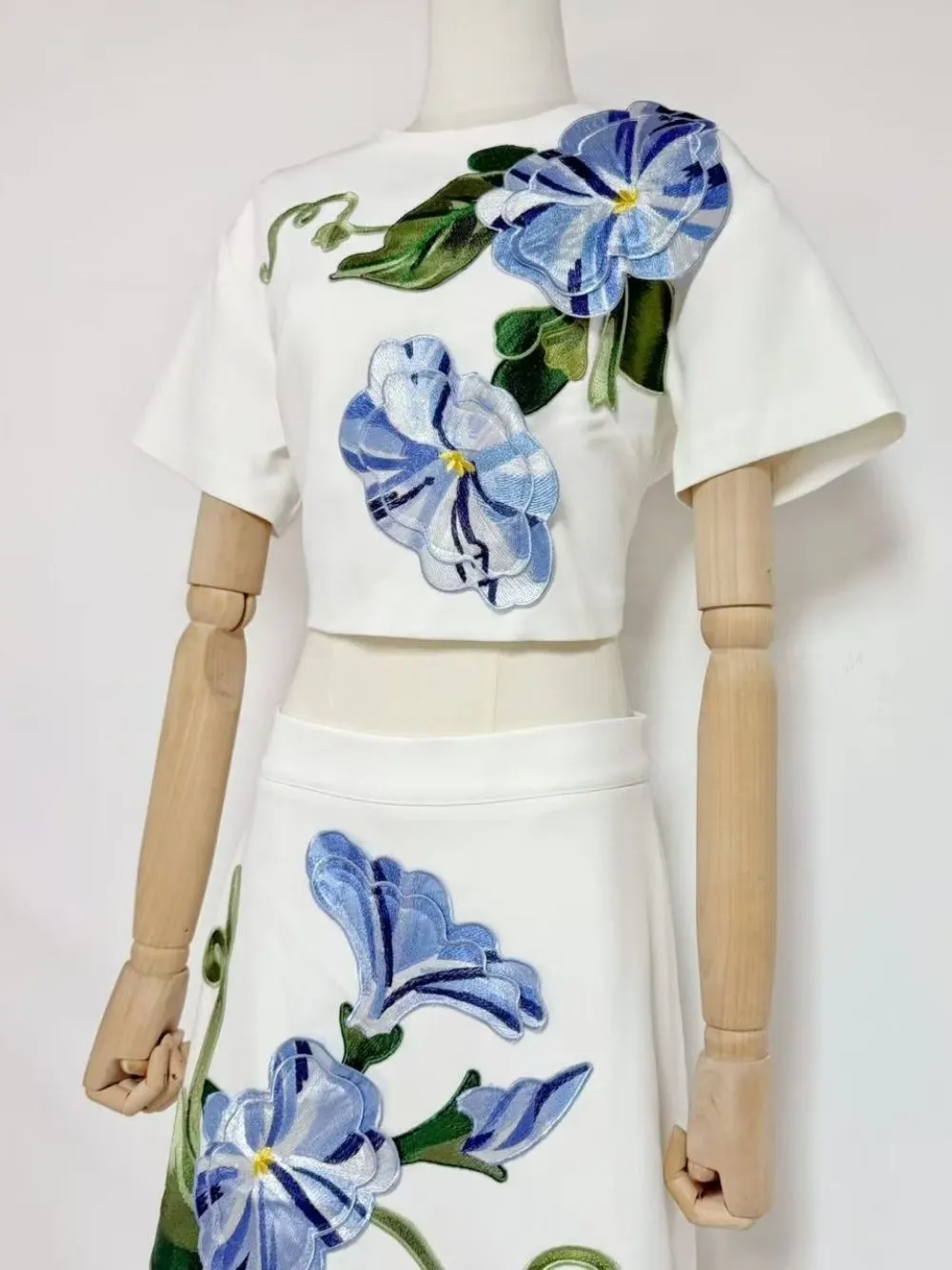 Clarke Flower Embroidery Two-Piece Set