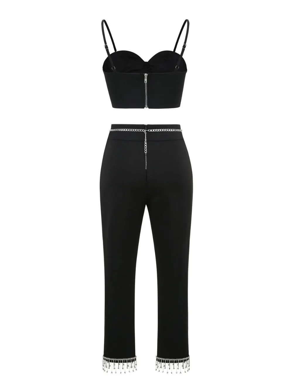 f8e0781907bd8fe2815fd4c044a7944a Makbule Black Diamante Two-Piece Set