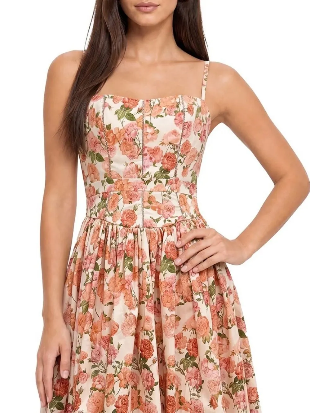 Gaia Spaghetti Floral Midi Dress - OWNCI Gaia Spaghetti Floral Midi Dress - OWNCI