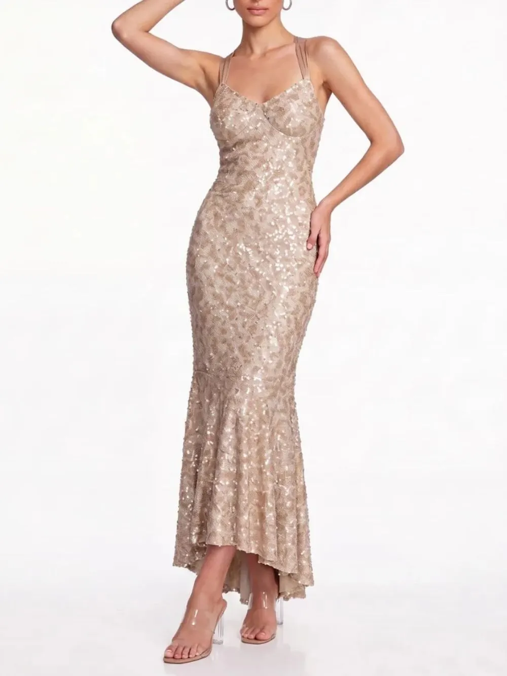Fashionslee Women Mylen Sequin Mermaid Maxi Dress