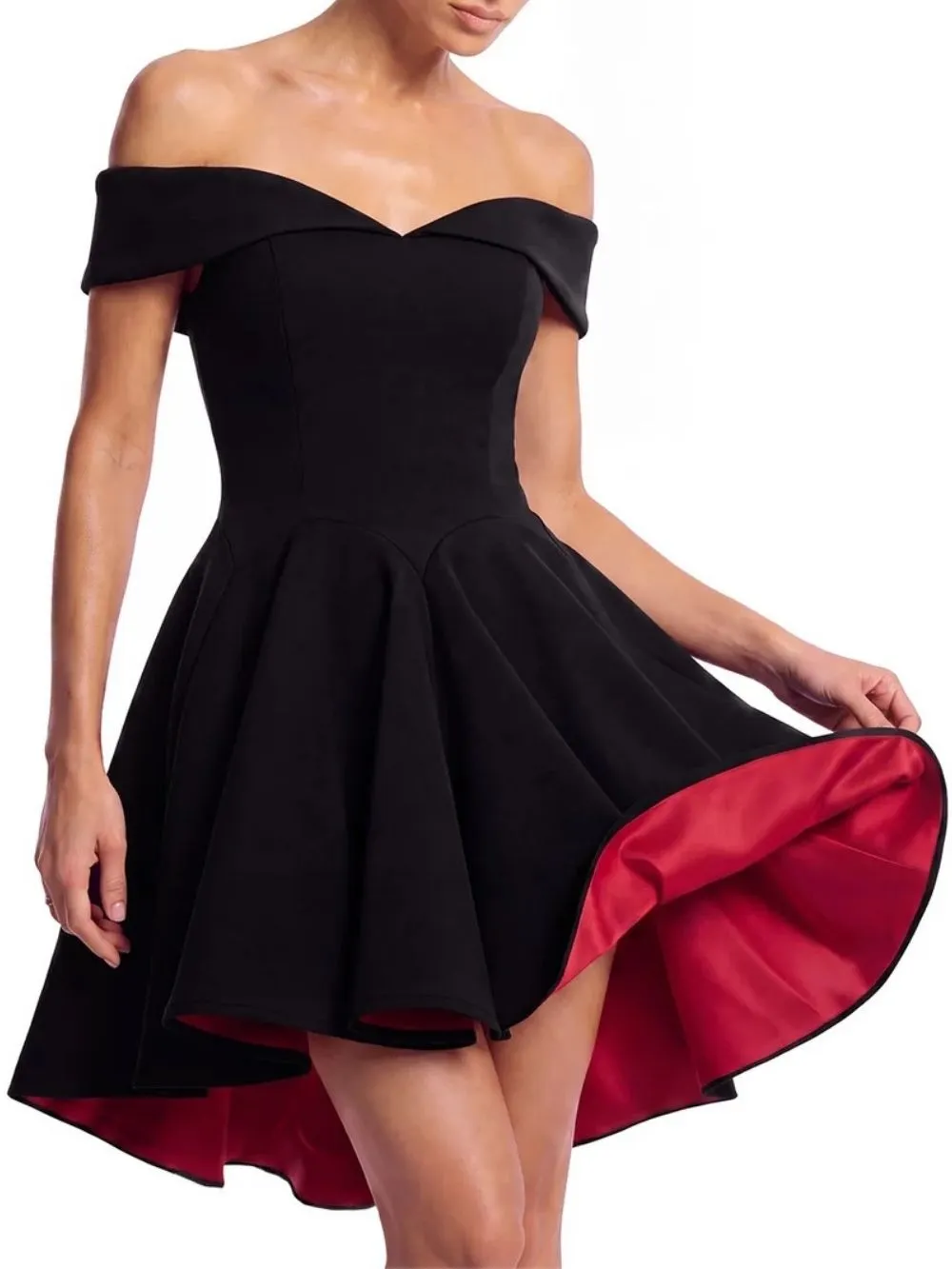 Drynex Off Shoulder Red Sole Mini Dress