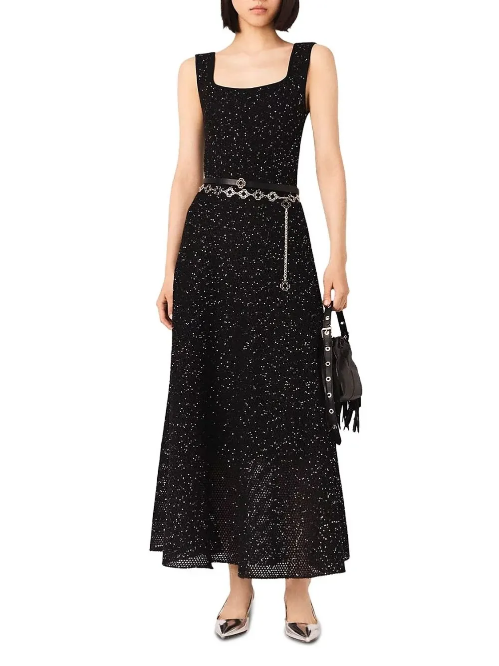 Sequin Knit Maxi Dress