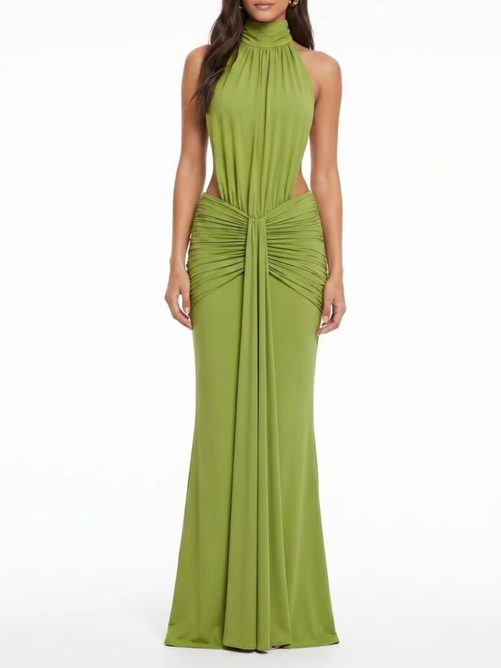 Fashionslee Women Drakar Backless Ruched Maxi Dress