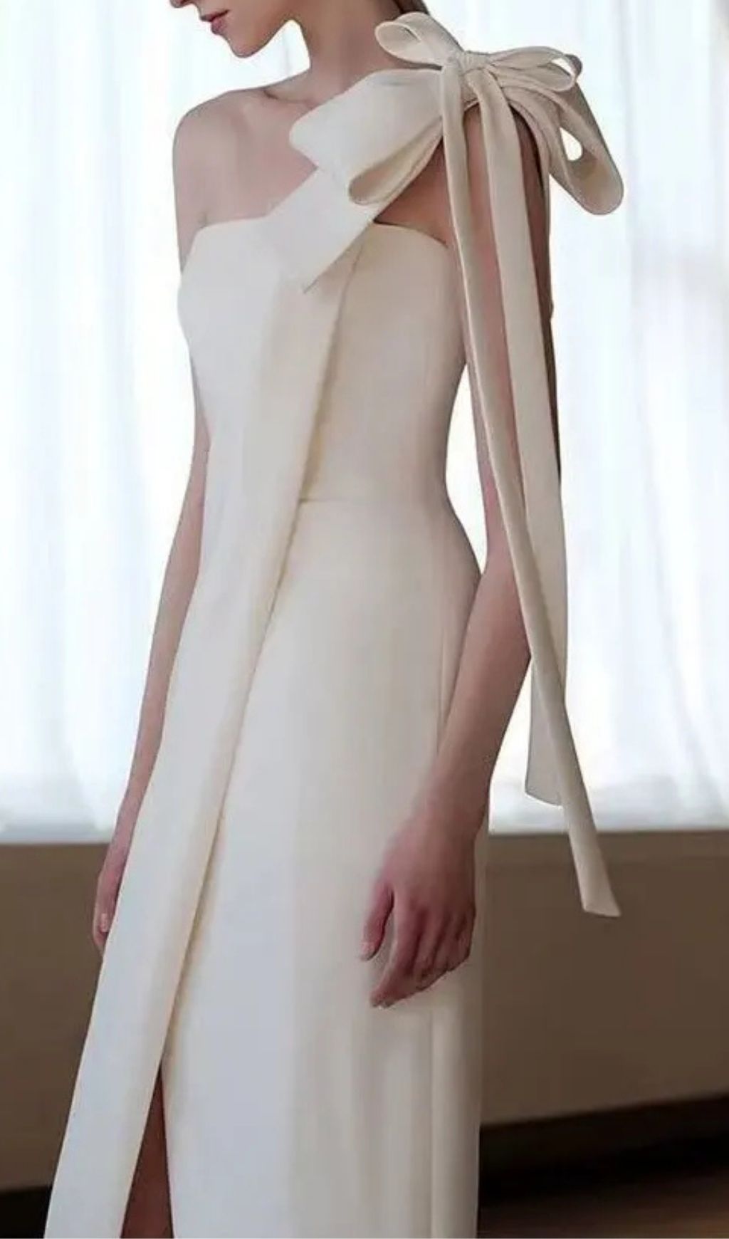 fbe7a023a213a2bace1c55328a1f3480 Estelle White Off Shoulder Satin Midi Dress With Bow