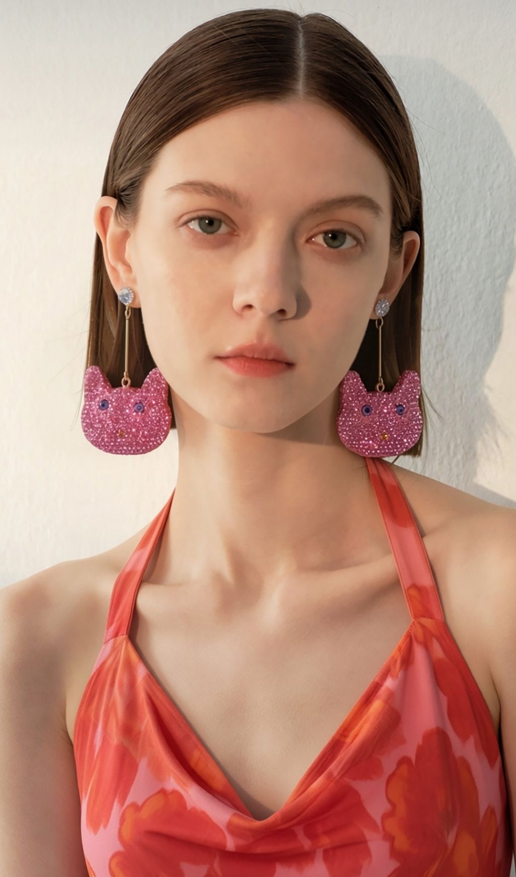 Fashionslee Women Leilah Pink Cat Earrings