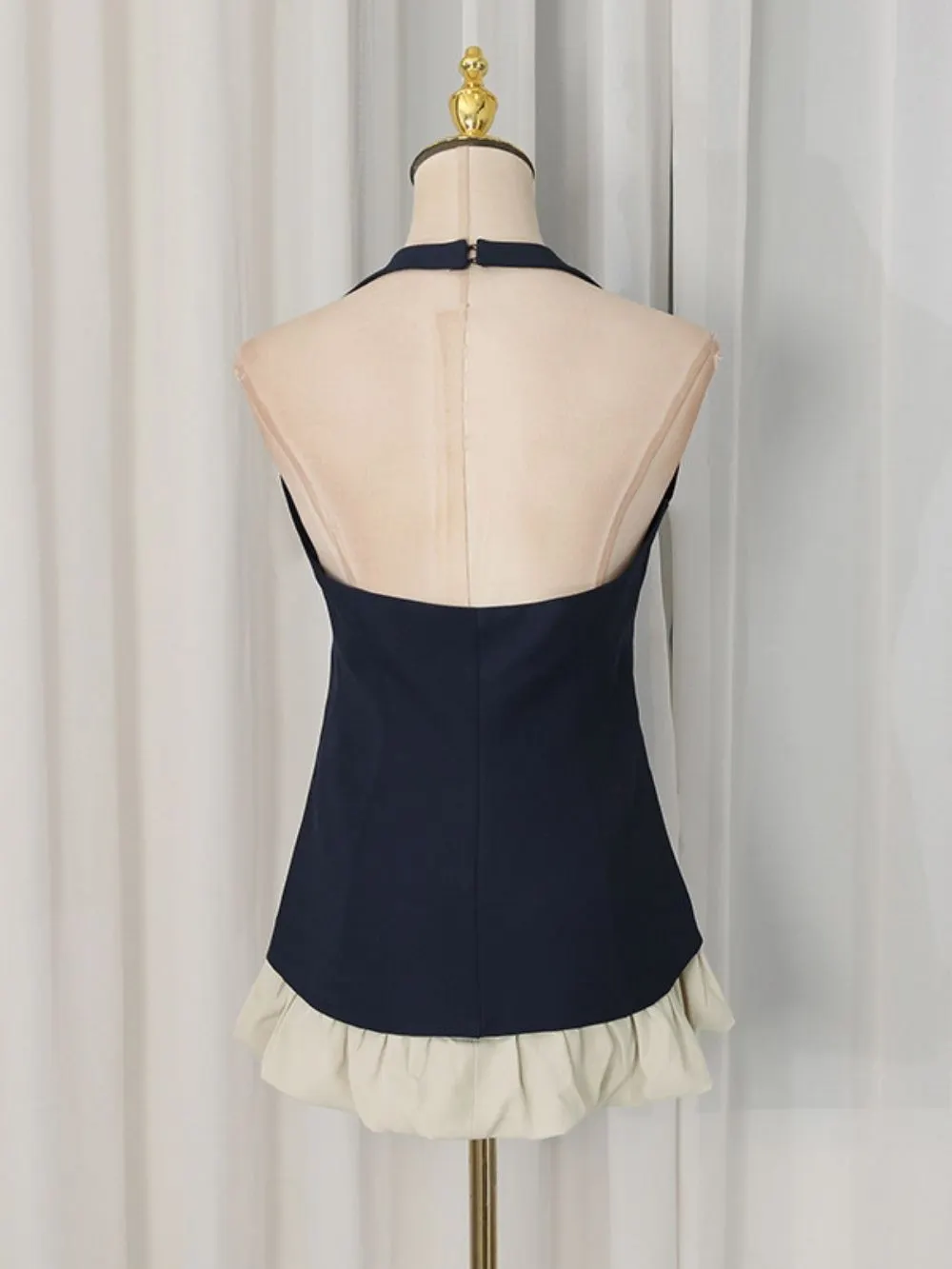 Magaly Navy Vest & Shorts Set - OWNCI