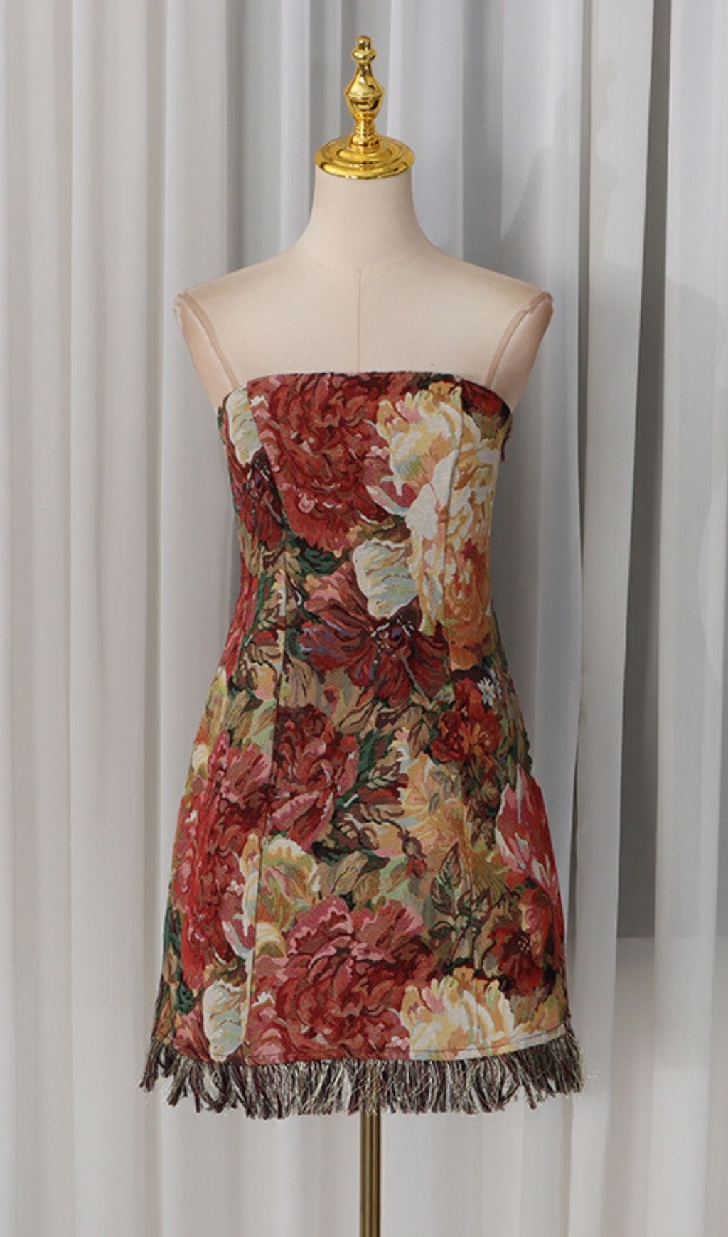 Fashionslee Women Lelah Strapless Printed Mini Dress