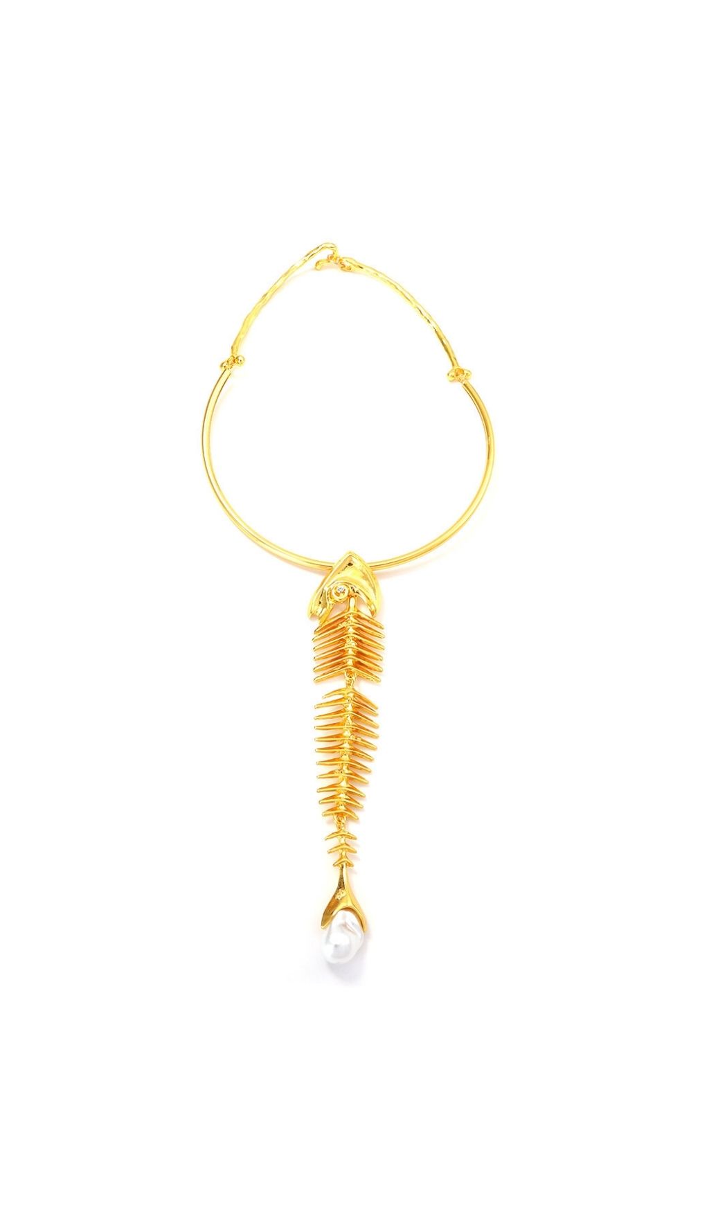 Soryxel Fishbone Pearl Pendant Choker - OWNCI