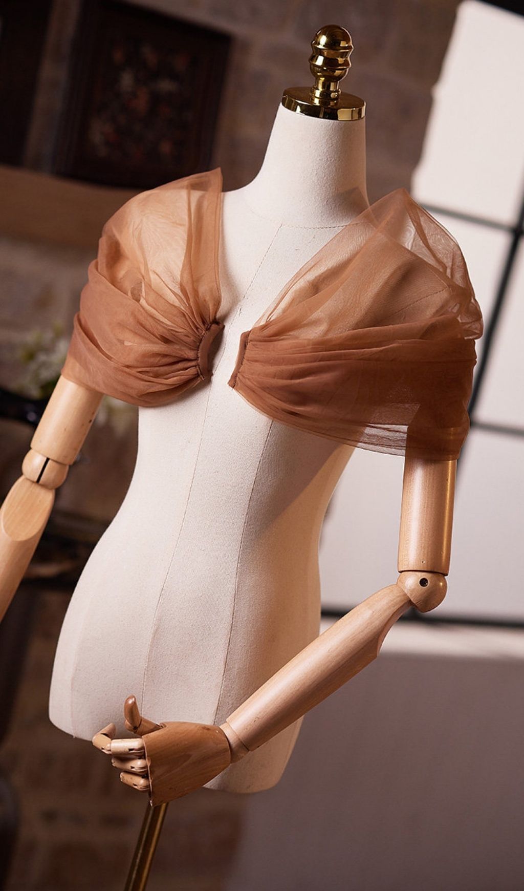 Lei Brown DIY Mesh Shawl - OWNCI Lei Brown DIY Mesh Shawl - OWNCI