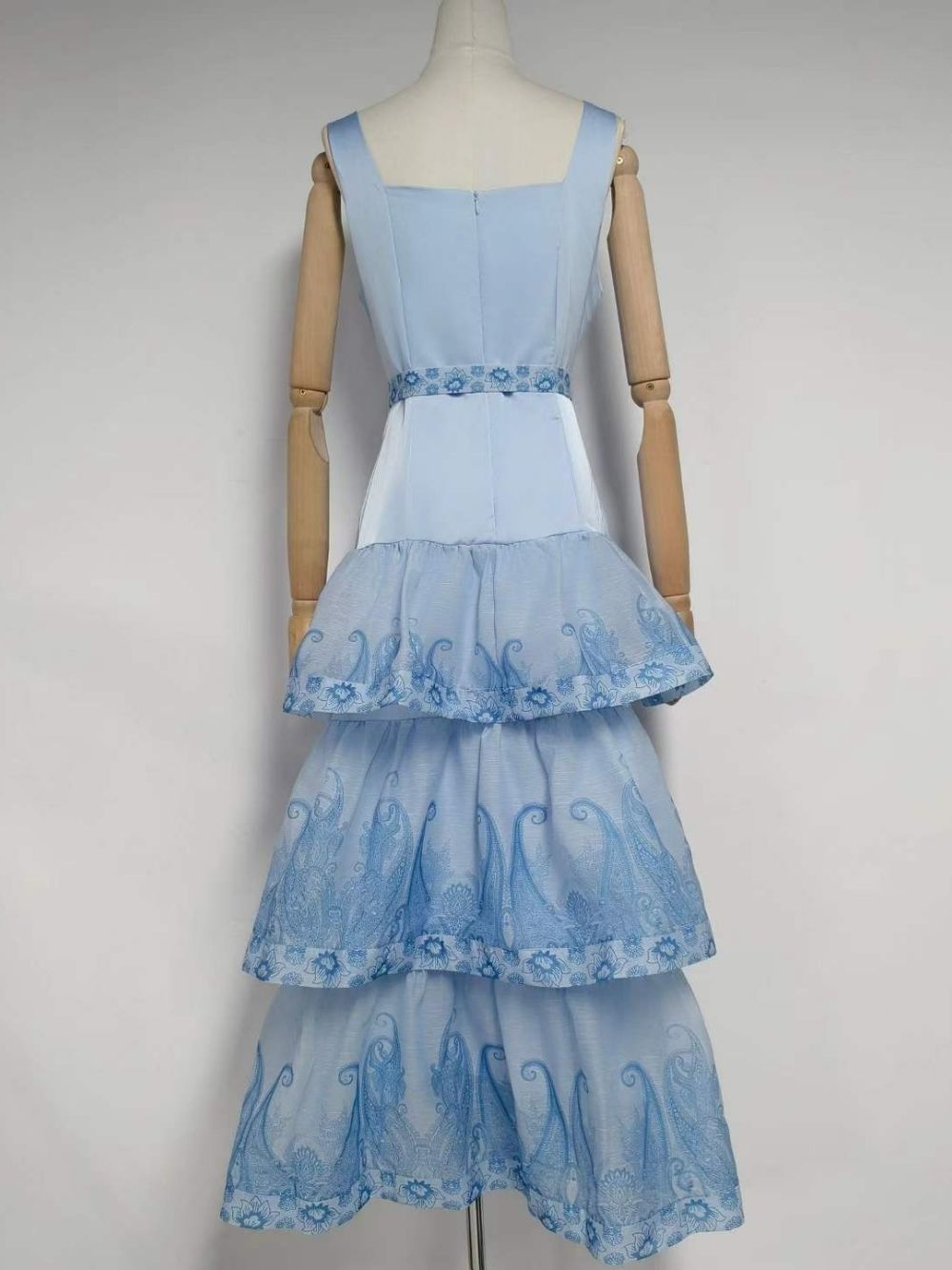 Marlee Blue Printed Layered Maxi Dress - OWNCI Marlee Blue Printed Layered Maxi Dress - OWNCI