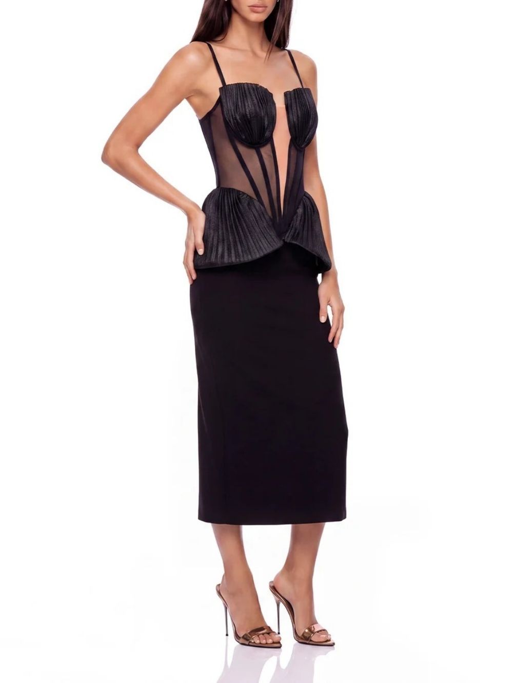 Kelmion Spaghetti Midi Dress - OWNCI Kelmion Spaghetti Midi Dress - OWNCI