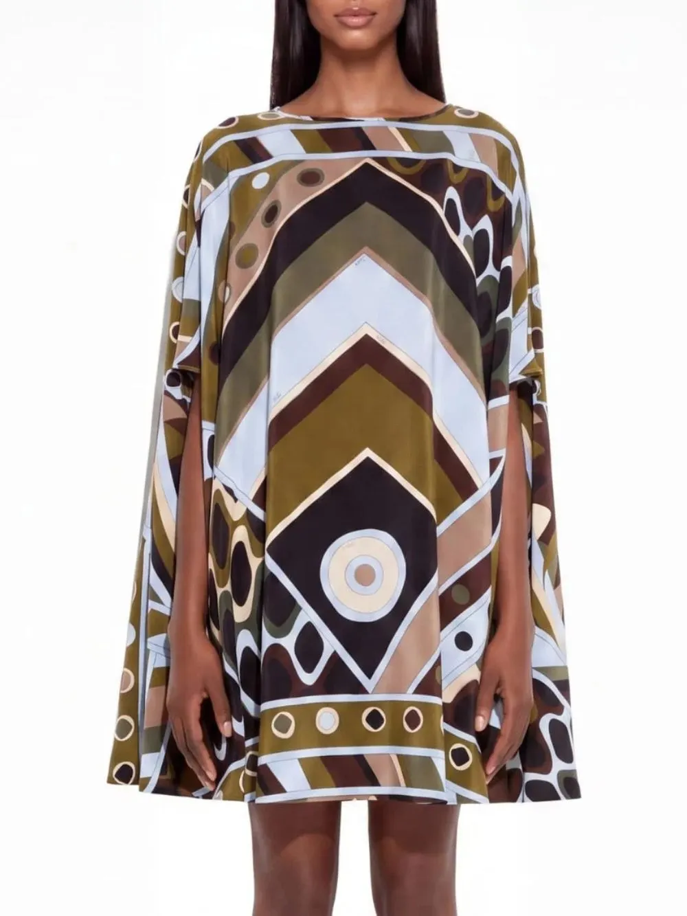 Hylora Raglan Sleeve Geo Printed Mini Dress - OWNCI Hylora Raglan Sleeve Geo Printed Mini Dress - OWNCI